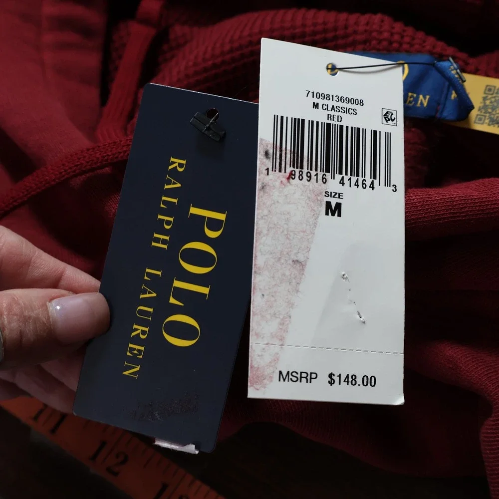 Polo Ralph Lauren Vintage Rowing Hoodie Mens M Burgundy Collegiate Preppy NWT